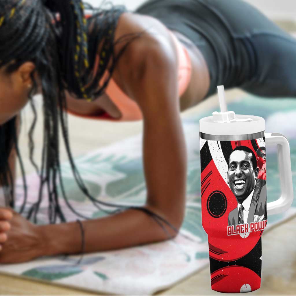 Stokely Carmichael Tumbler With Handle Abstract Design Black Power Text Civil Rights Activist - Wonder Print Shop