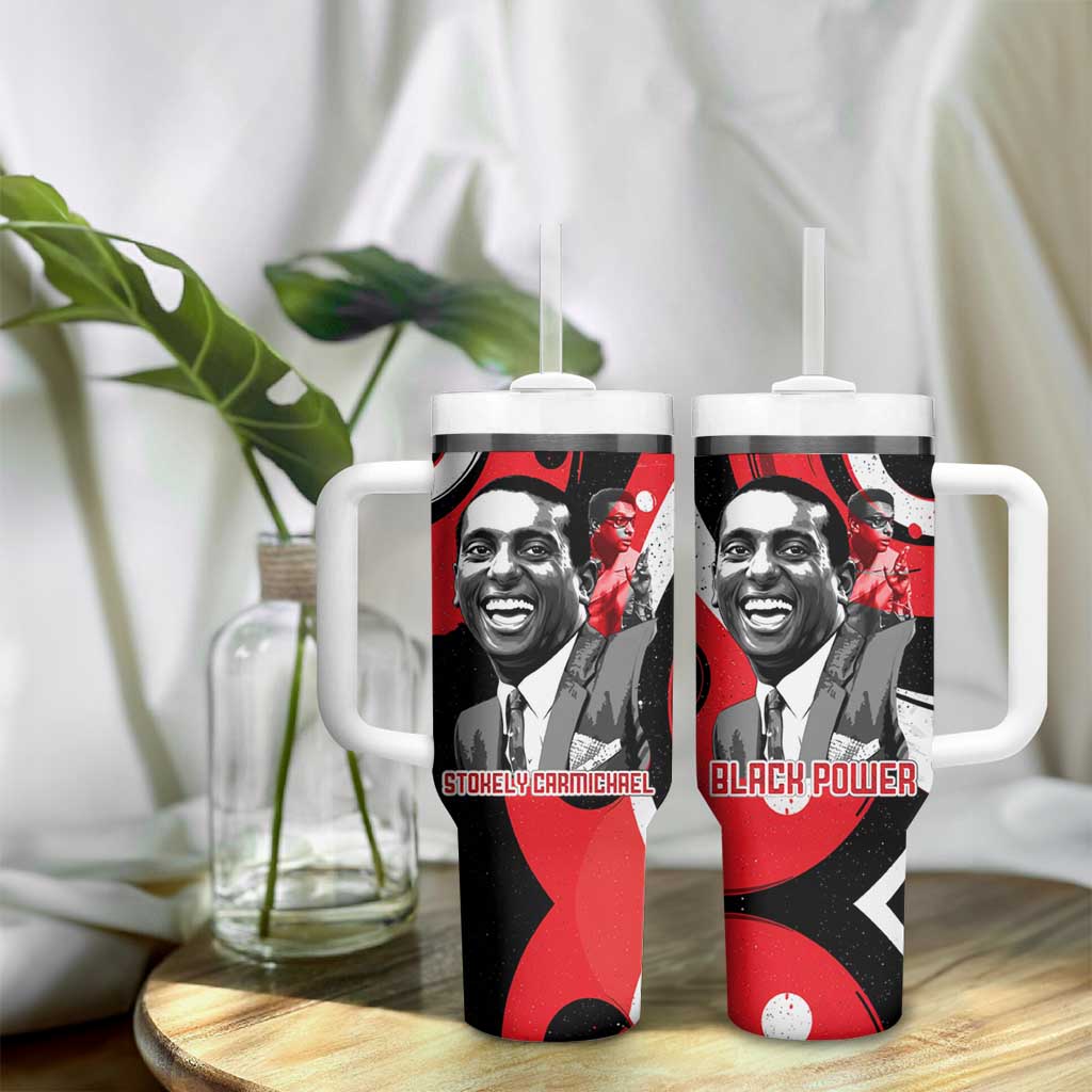 Stokely Carmichael Tumbler With Handle Abstract Design Black Power Text Civil Rights Activist - Wonder Print Shop