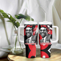 Stokely Carmichael Tumbler With Handle Abstract Design Black Power Text Civil Rights Activist - Wonder Print Shop