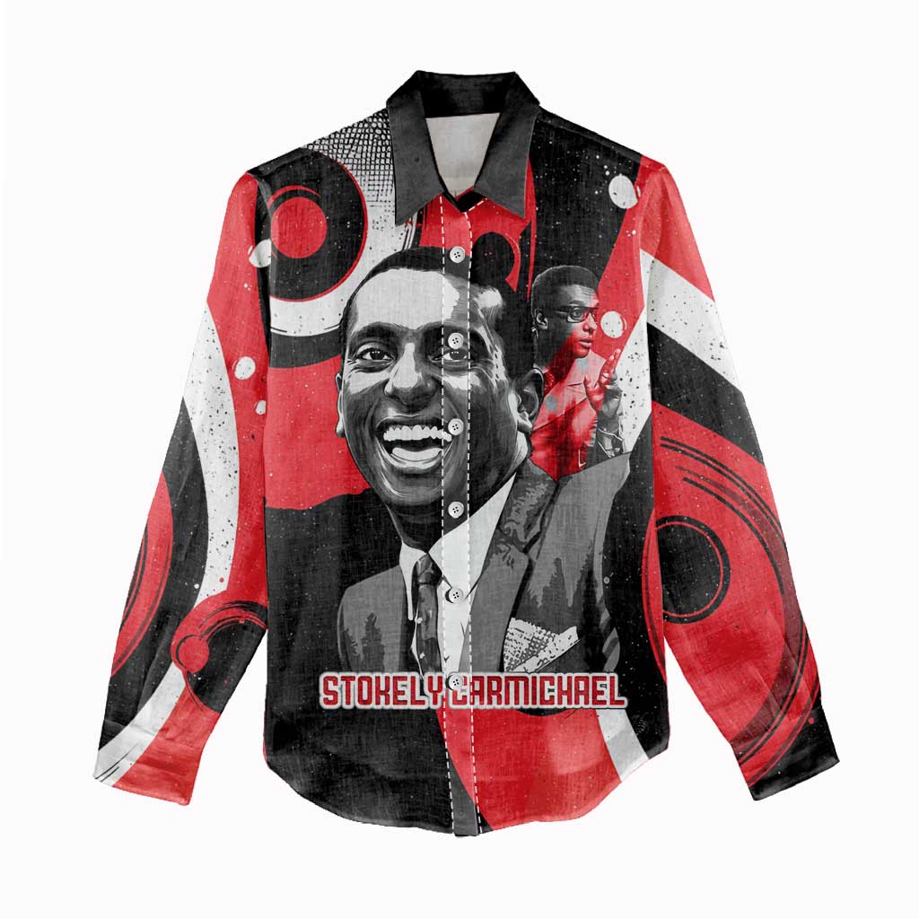 Stokely Carmichael Women Casual Shirt Abstract Design Black Power Text Civil Rights Activist - Wonder Print Shop