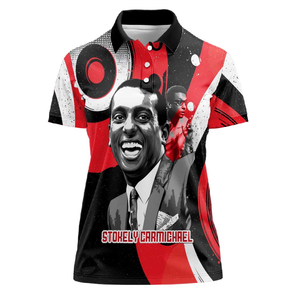 Stokely Carmichael Women Polo Shirt Abstract Design Black Power Text Civil Rights Activist - Wonder Print Shop