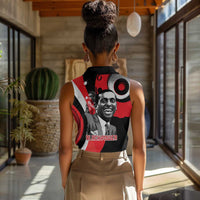 Stokely Carmichael Women Sleeveless Polo Shirt Abstract Design Black Power Text Civil Rights Activist - Wonder Print Shop