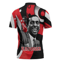 Stokely Carmichael Zipper Polo Shirt Abstract Design Black Power Text Civil Rights Activist - Wonder Print Shop