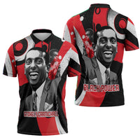 Stokely Carmichael Zipper Polo Shirt Abstract Design Black Power Text Civil Rights Activist - Wonder Print Shop