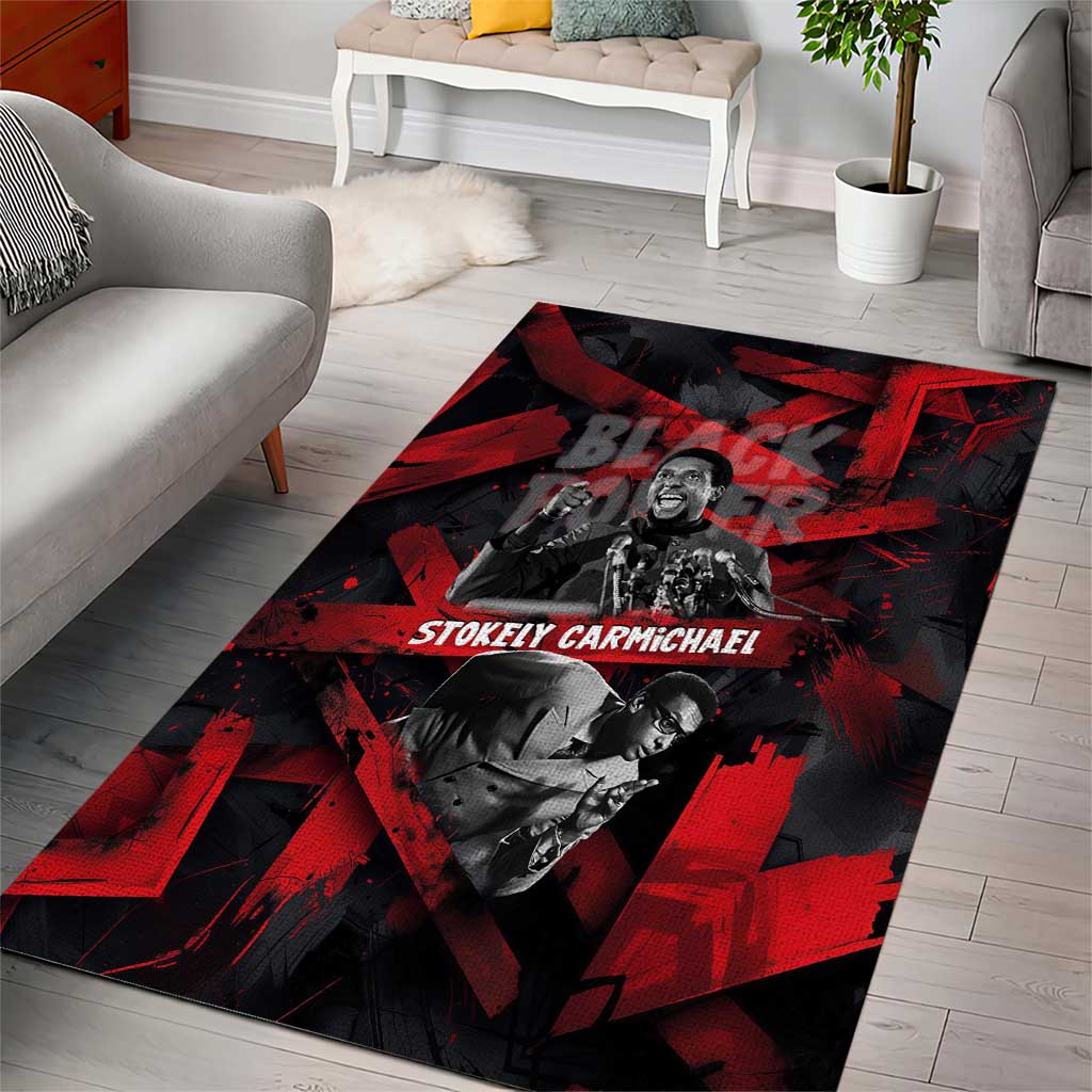 Stokely Carmichael Area Rug Graphic Design Black Power Quote Powerful Speech Civil Rights - Wonder Print Shop