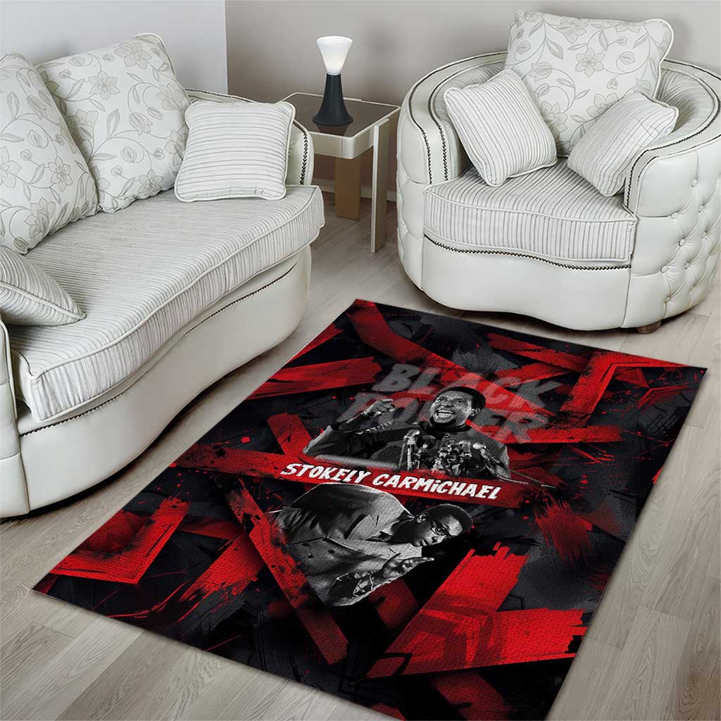 Stokely Carmichael Area Rug Graphic Design Black Power Quote Powerful Speech Civil Rights - Wonder Print Shop