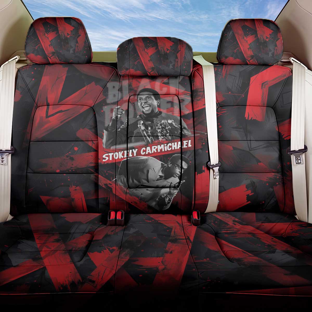 Stokely Carmichael Back Car Seat Cover Graphic Design Black Power Quote Powerful Speech Civil Rights - Wonder Print Shop
