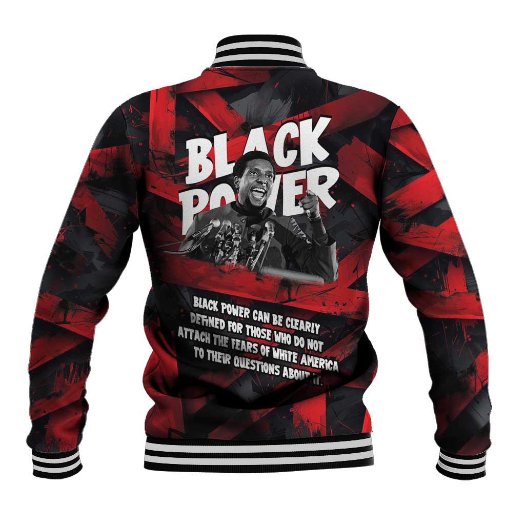Stokely Carmichael Baseball Jacket Graphic Design Black Power Quote Powerful Speech Civil Rights - Wonder Print Shop