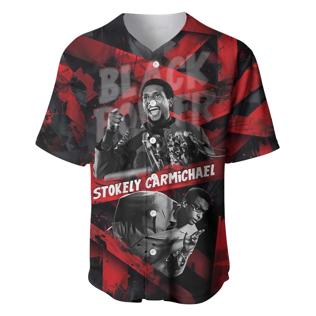 Stokely Carmichael Baseball Jersey Graphic Design Black Power Quote Powerful Speech Civil Rights - Wonder Print Shop
