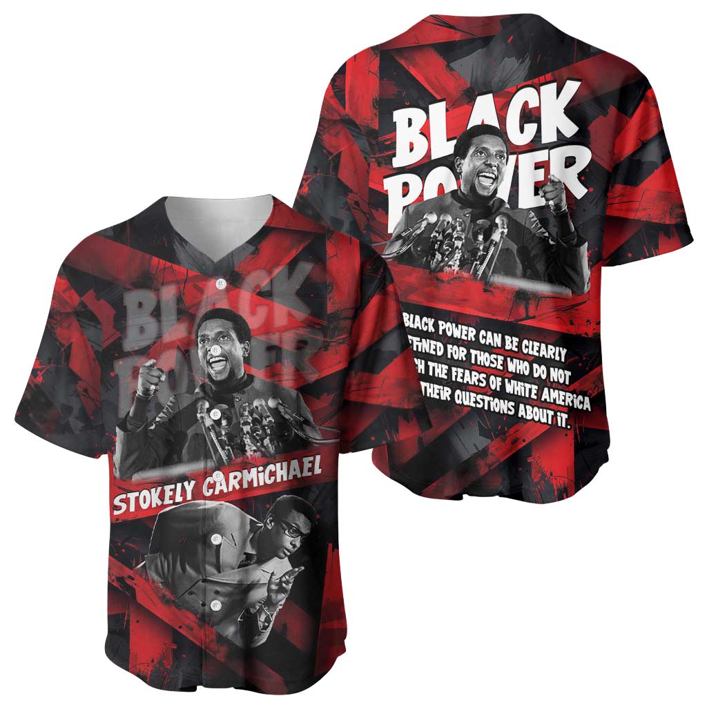 Stokely Carmichael Baseball Jersey Graphic Design Black Power Quote Powerful Speech Civil Rights - Wonder Print Shop