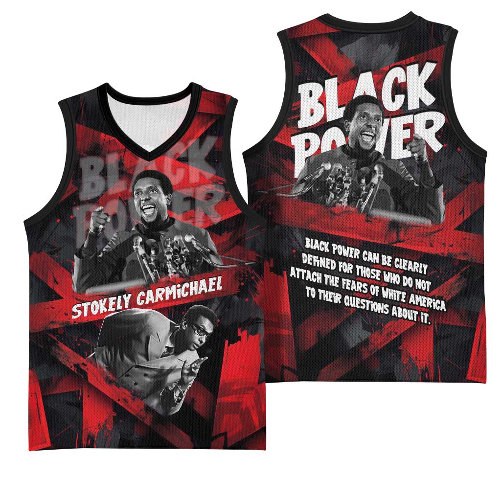 Stokely Carmichael Basketball Jersey Graphic Design Black Power Quote Powerful Speech Civil Rights - Wonder Print Shop