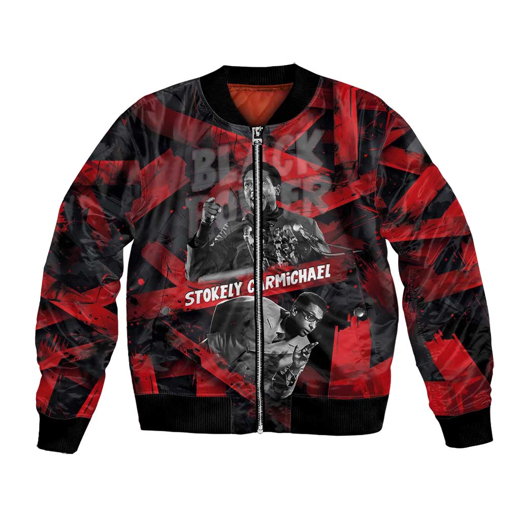 Stokely Carmichael Bomber Jacket Graphic Design Black Power Quote Powerful Speech Civil Rights - Wonder Print Shop