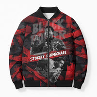 Stokely Carmichael Bomber Puffer Jacket Graphic Design Black Power Quote Powerful Speech Civil Rights - Wonder Print Shop
