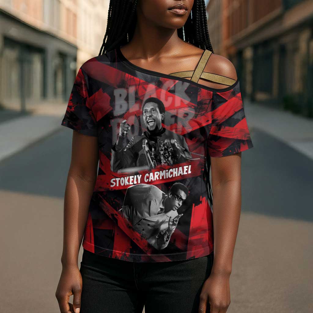 Stokely Carmichael Cross Shoulder Shirt Graphic Design Black Power Quote Powerful Speech Civil Rights - Wonder Print Shop