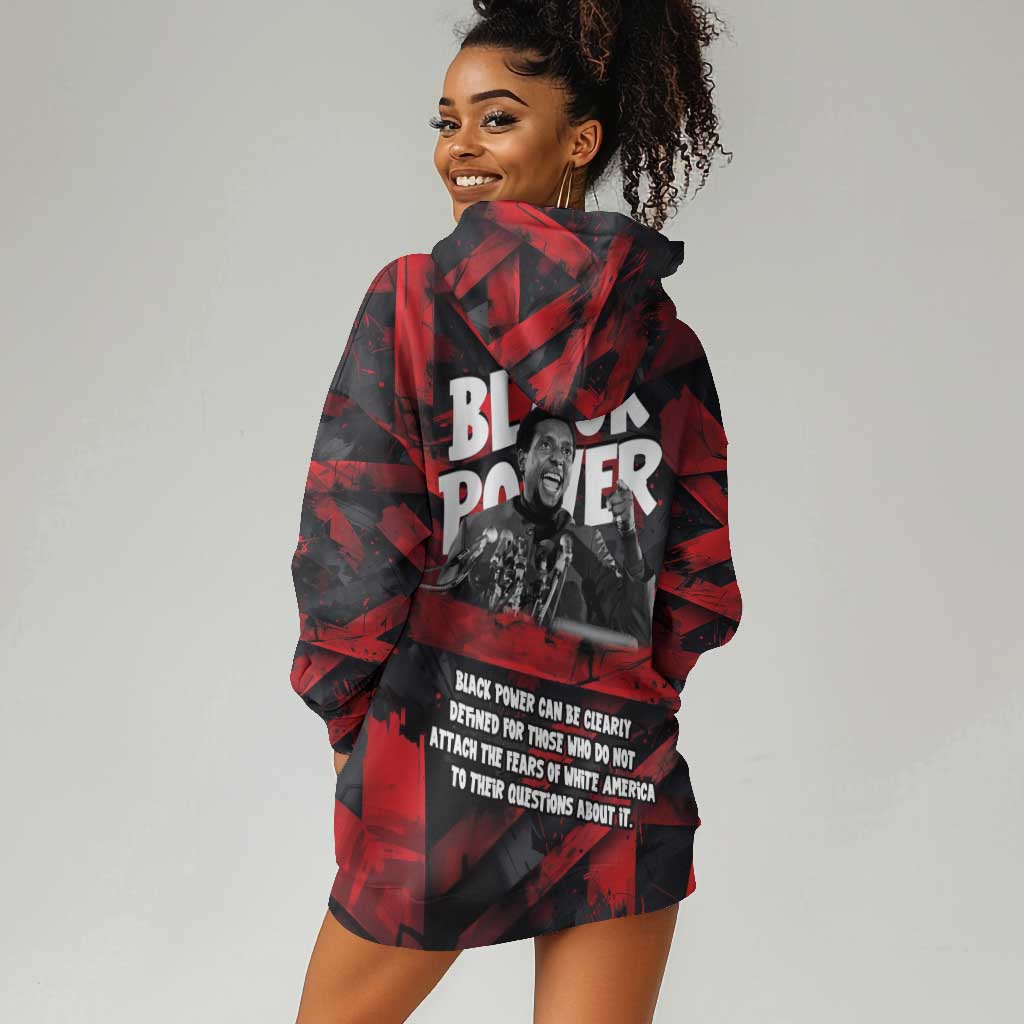 Stokely Carmichael Hoodie Dress Graphic Design Black Power Quote Powerful Speech Civil Rights - Wonder Print Shop