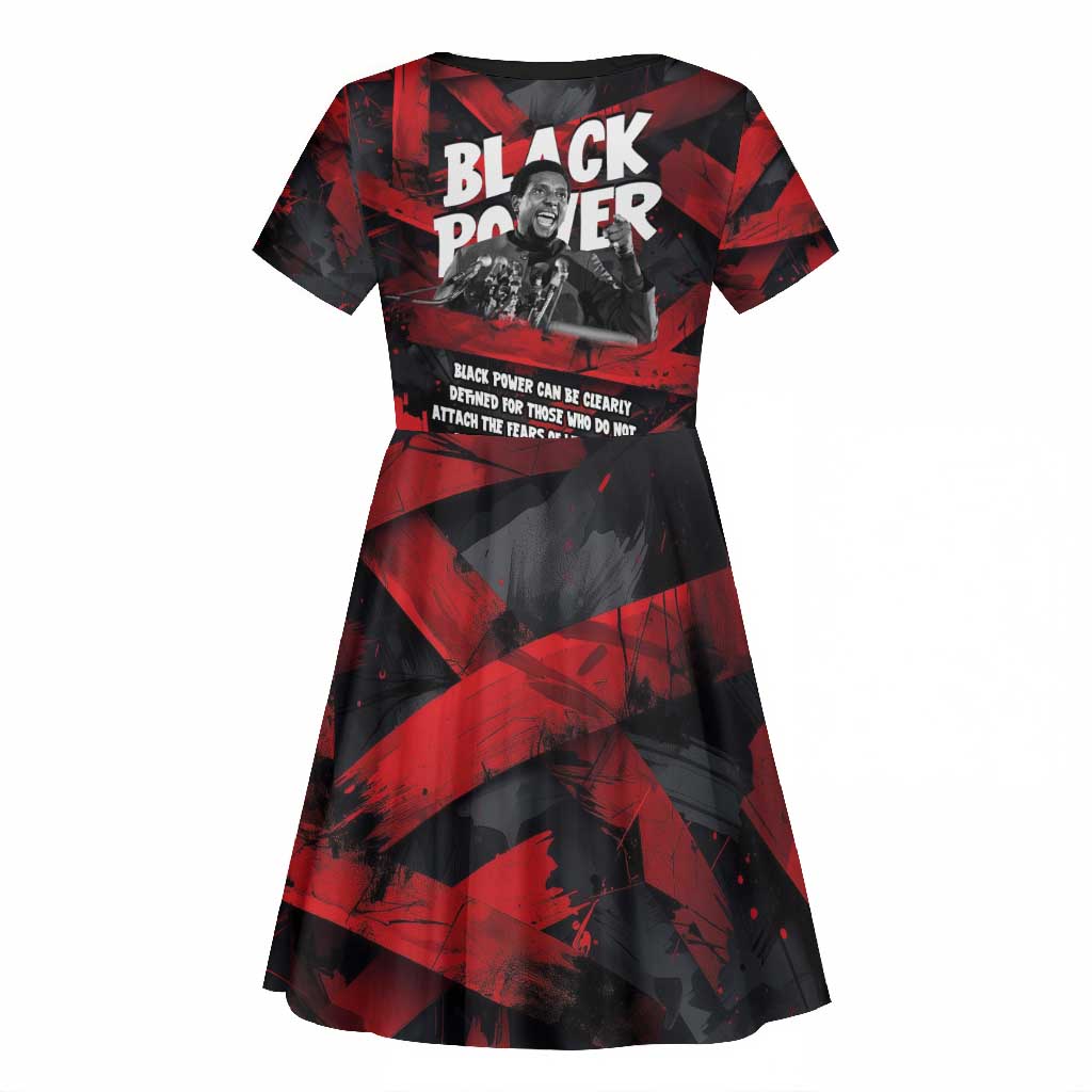 Stokely Carmichael Kid Short Sleeve Dress Graphic Design Black Power Quote Powerful Speech Civil Rights - Wonder Print Shop