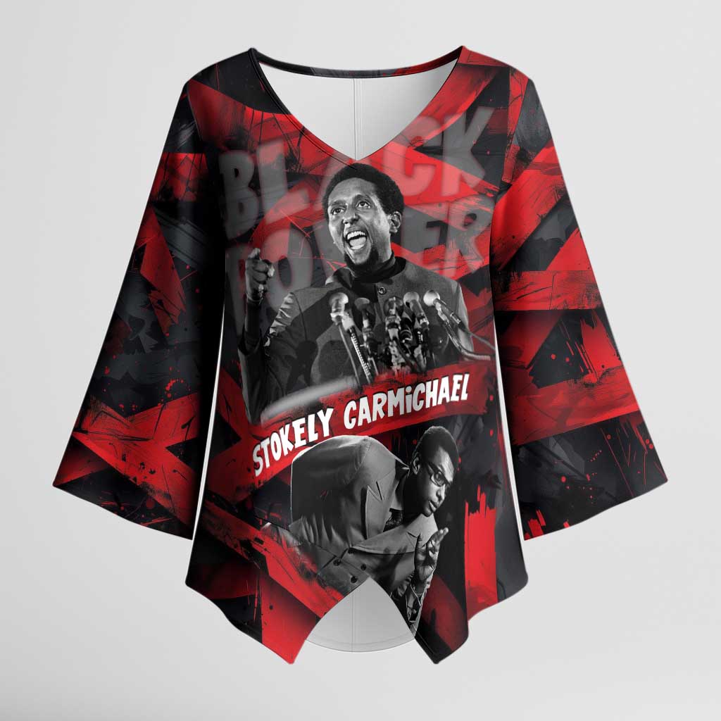 Stokely Carmichael Kimono Sleeve Blouse Graphic Design Black Power Quote Powerful Speech Civil Rights - Wonder Print Shop