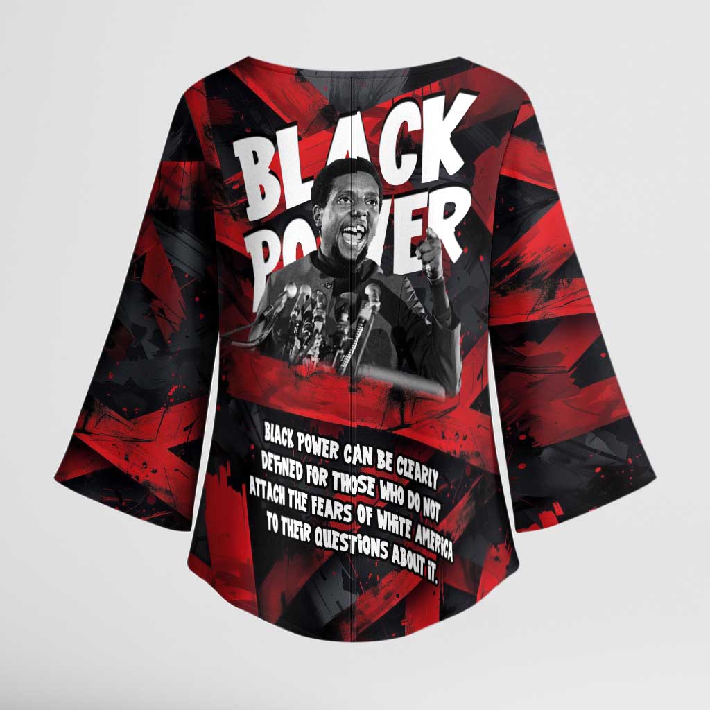 Stokely Carmichael Kimono Sleeve Blouse Graphic Design Black Power Quote Powerful Speech Civil Rights - Wonder Print Shop