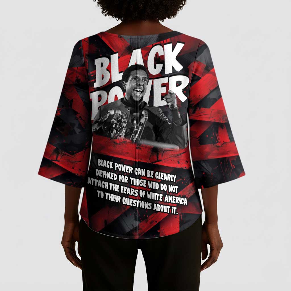 Stokely Carmichael Kimono Sleeve Blouse Graphic Design Black Power Quote Powerful Speech Civil Rights - Wonder Print Shop