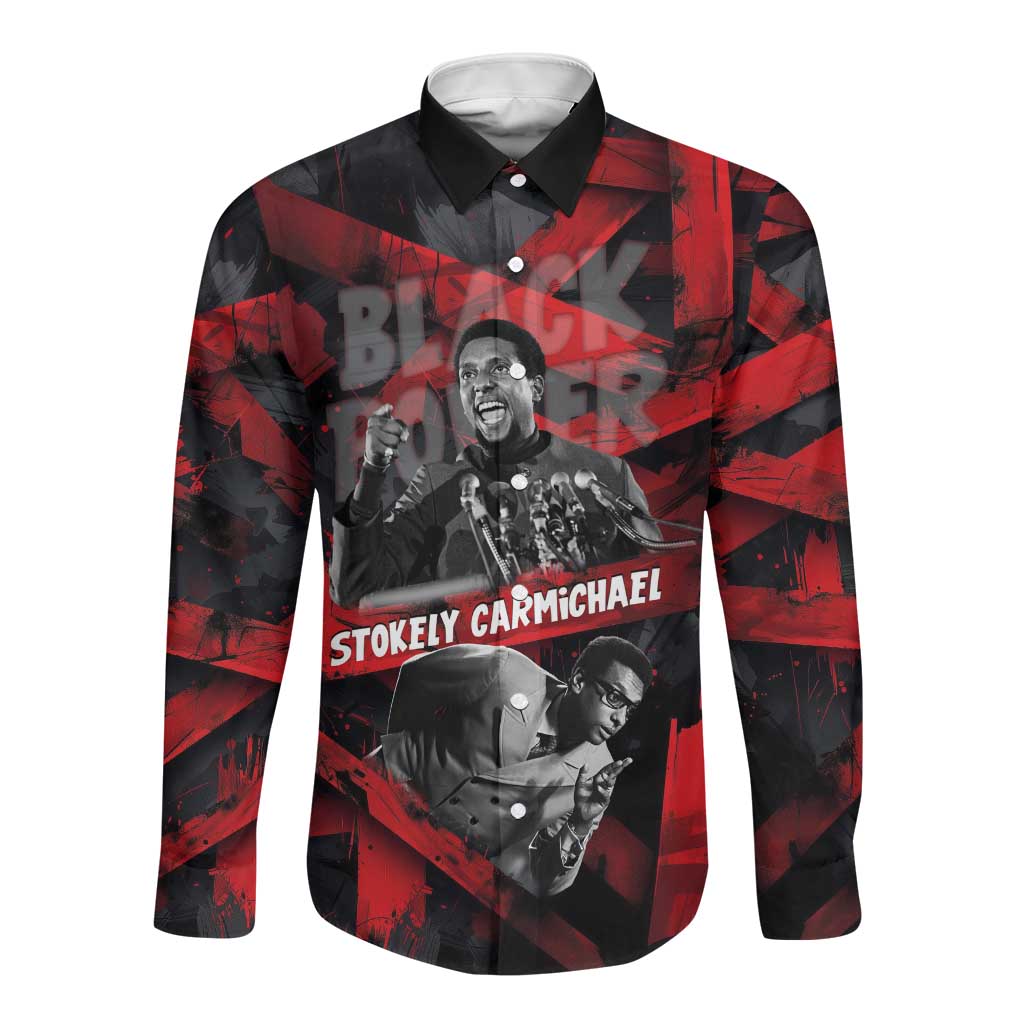 Stokely Carmichael Long Sleeve Button Shirt Graphic Design Black Power Quote Powerful Speech Civil Rights - Wonder Print Shop