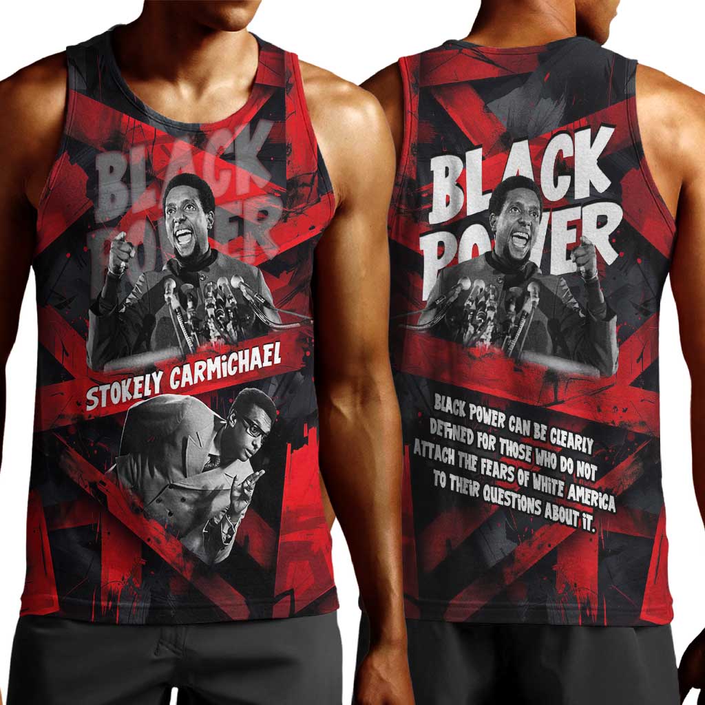 Stokely Carmichael Men Tank Top Graphic Design Black Power Quote Powerful Speech Civil Rights - Wonder Print Shop