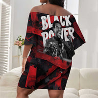 Stokely Carmichael Off Shoulder Short Dress Graphic Design Black Power Quote Powerful Speech Civil Rights - Wonder Print Shop