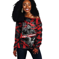 Stokely Carmichael Off Shoulder Sweater Graphic Design Black Power Quote Powerful Speech Civil Rights - Wonder Print Shop
