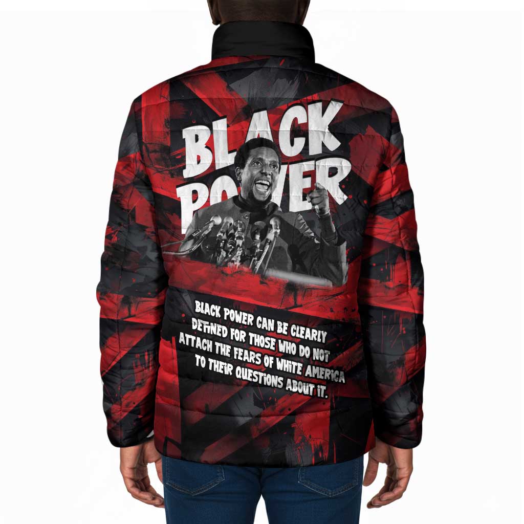 Stokely Carmichael Padded Jacket Graphic Design Black Power Quote Powerful Speech Civil Rights - Wonder Print Shop