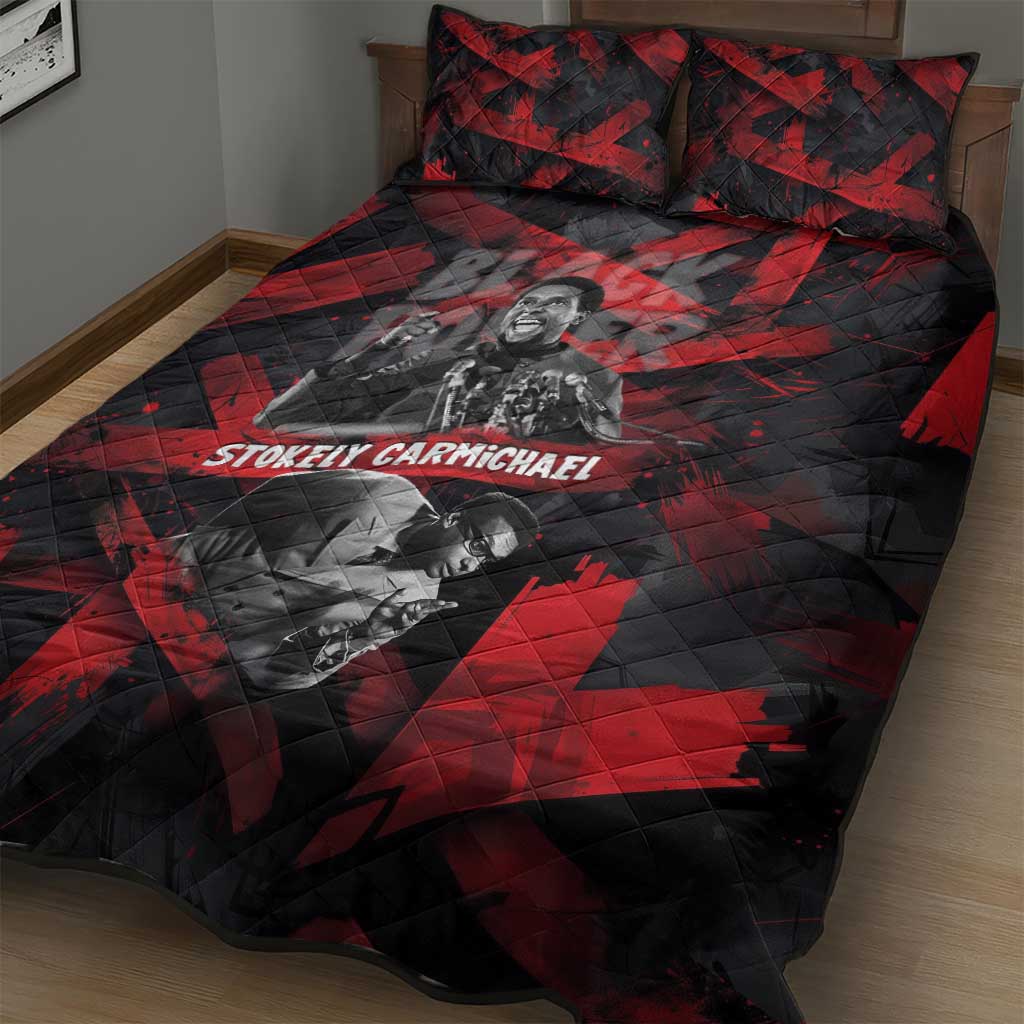 Stokely Carmichael Quilt Bed Set Graphic Design Black Power Quote Powerful Speech Civil Rights - Wonder Print Shop
