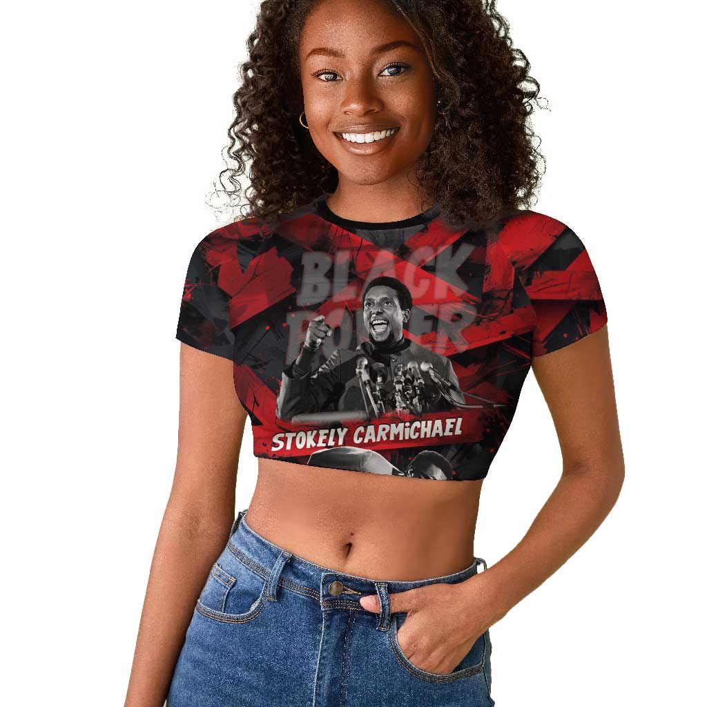 Stokely Carmichael Raglan Cropped T shirt Graphic Design Black Power Quote Powerful Speech Civil Rights - Wonder Print Shop