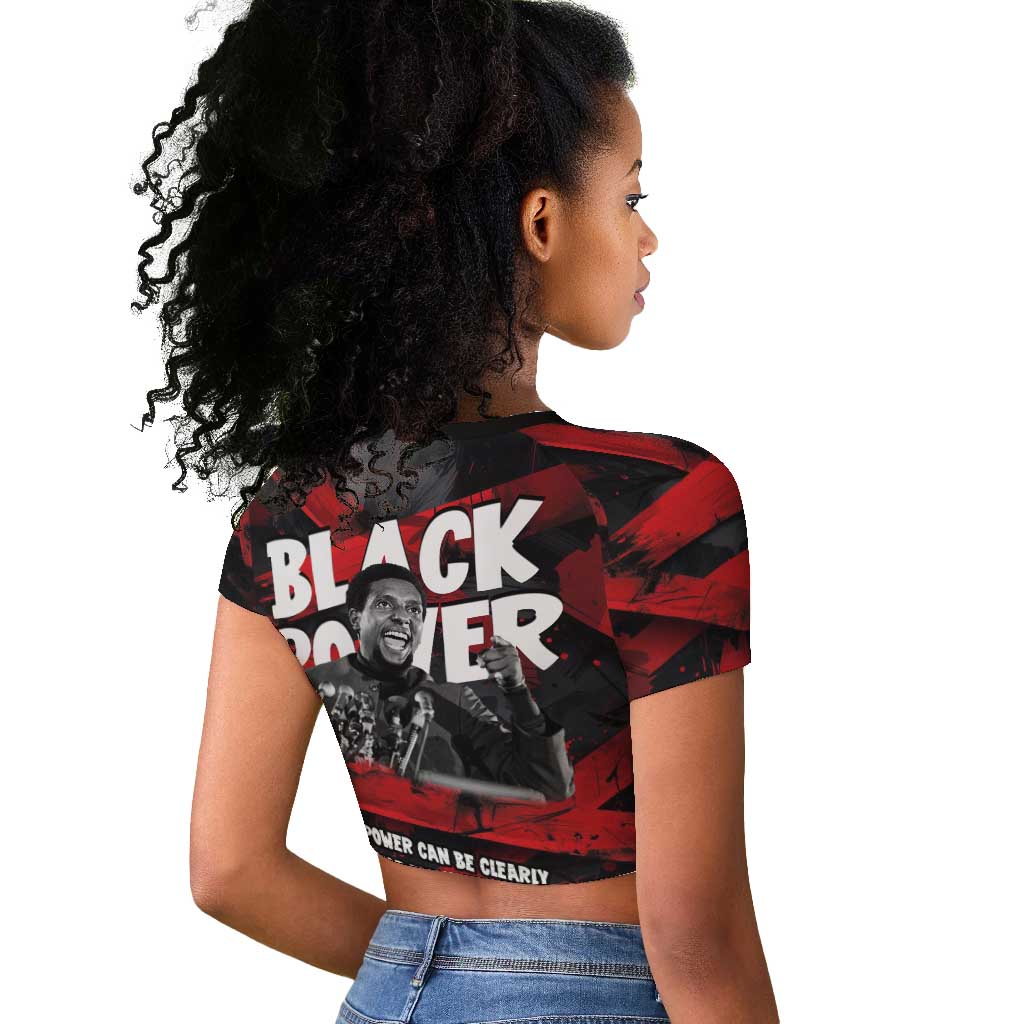 Stokely Carmichael Raglan Cropped T shirt Graphic Design Black Power Quote Powerful Speech Civil Rights - Wonder Print Shop