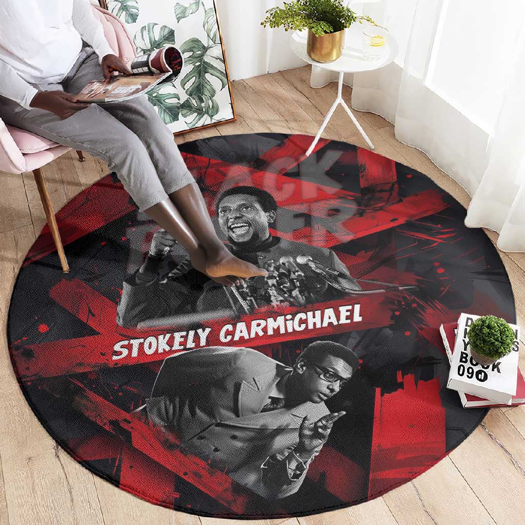 Stokely Carmichael Round Carpet Graphic Design Black Power Quote Powerful Speech Civil Rights - Wonder Print Shop