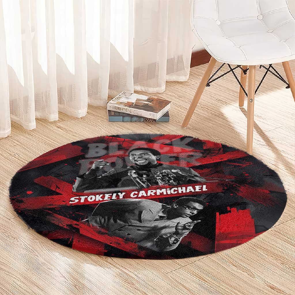 Stokely Carmichael Round Carpet Graphic Design Black Power Quote Powerful Speech Civil Rights - Wonder Print Shop