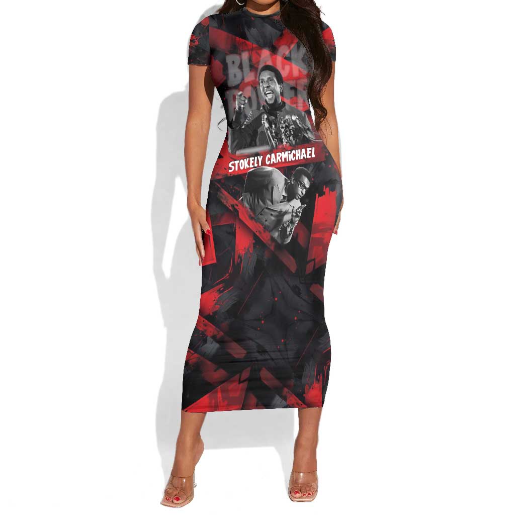 Stokely Carmichael Short Sleeve Bodycon Dress Graphic Design Black Power Quote Powerful Speech Civil Rights - Wonder Print Shop