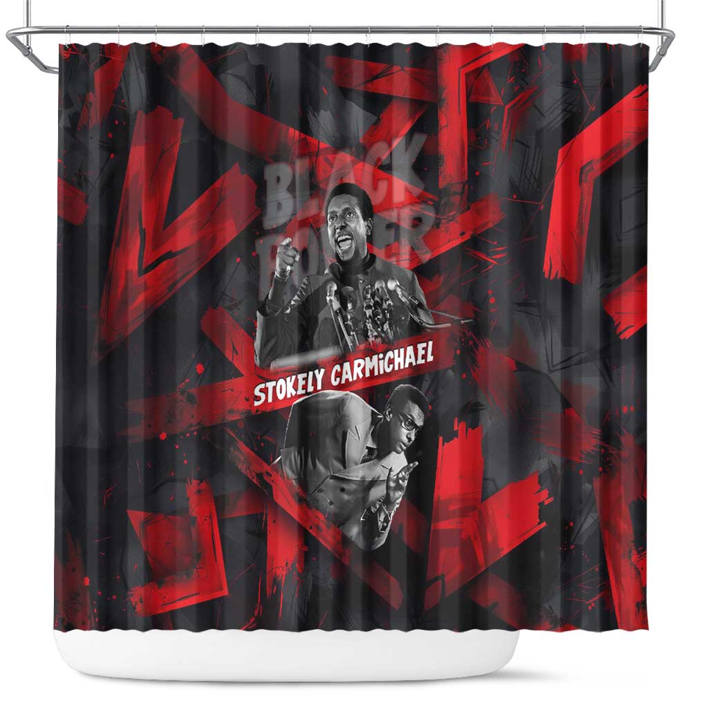 Stokely Carmichael Shower Curtain Graphic Design Black Power Quote Powerful Speech Civil Rights - Wonder Print Shop