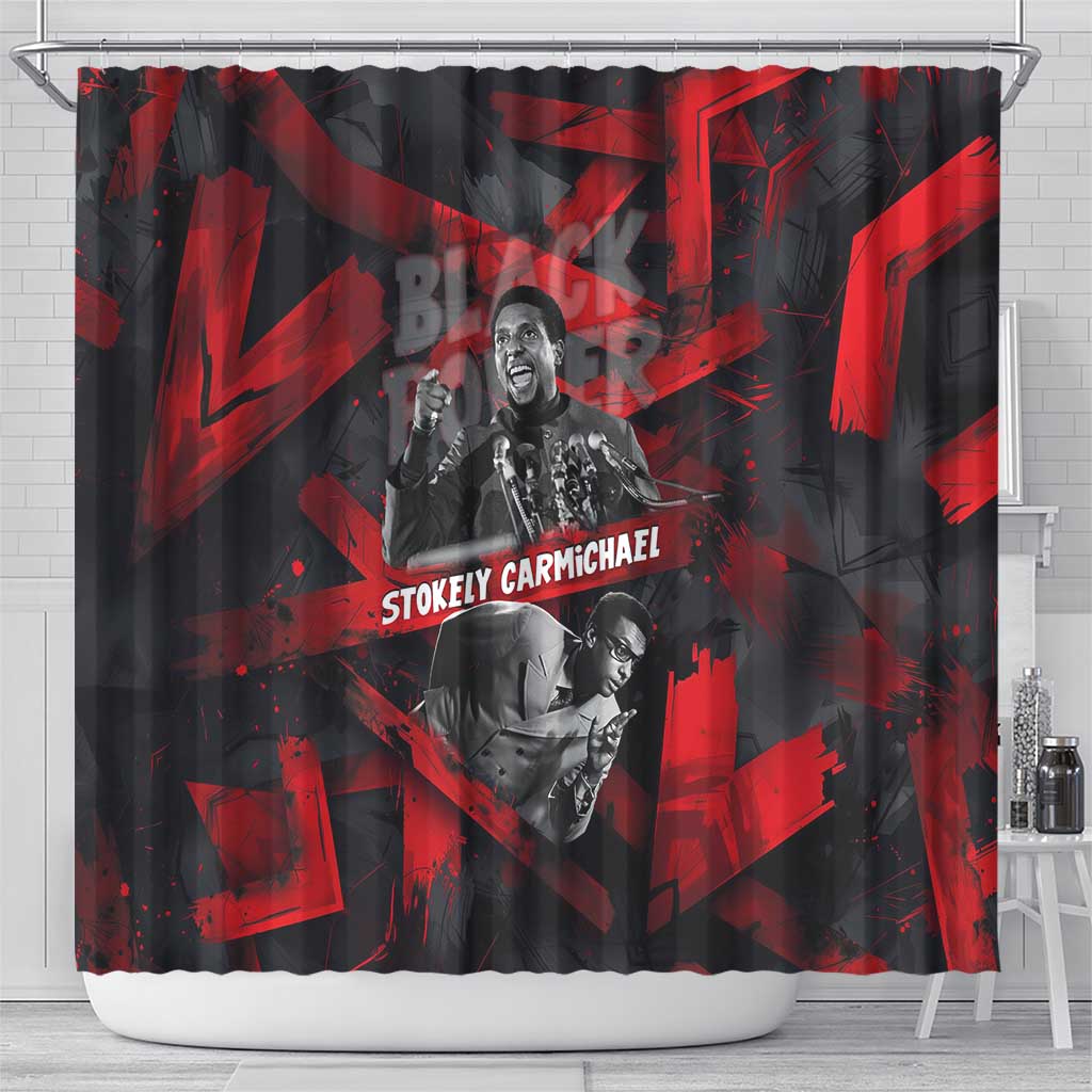 Stokely Carmichael Shower Curtain Graphic Design Black Power Quote Powerful Speech Civil Rights - Wonder Print Shop