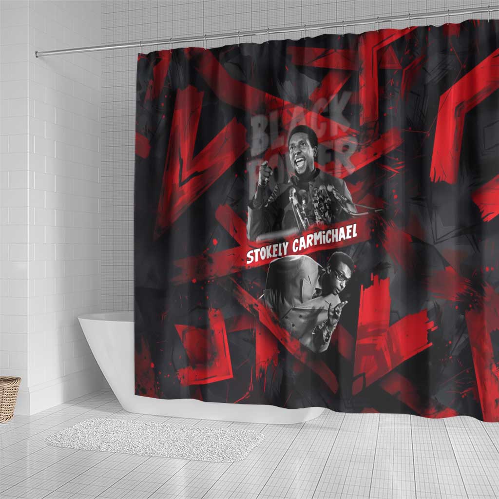 Stokely Carmichael Shower Curtain Graphic Design Black Power Quote Powerful Speech Civil Rights - Wonder Print Shop