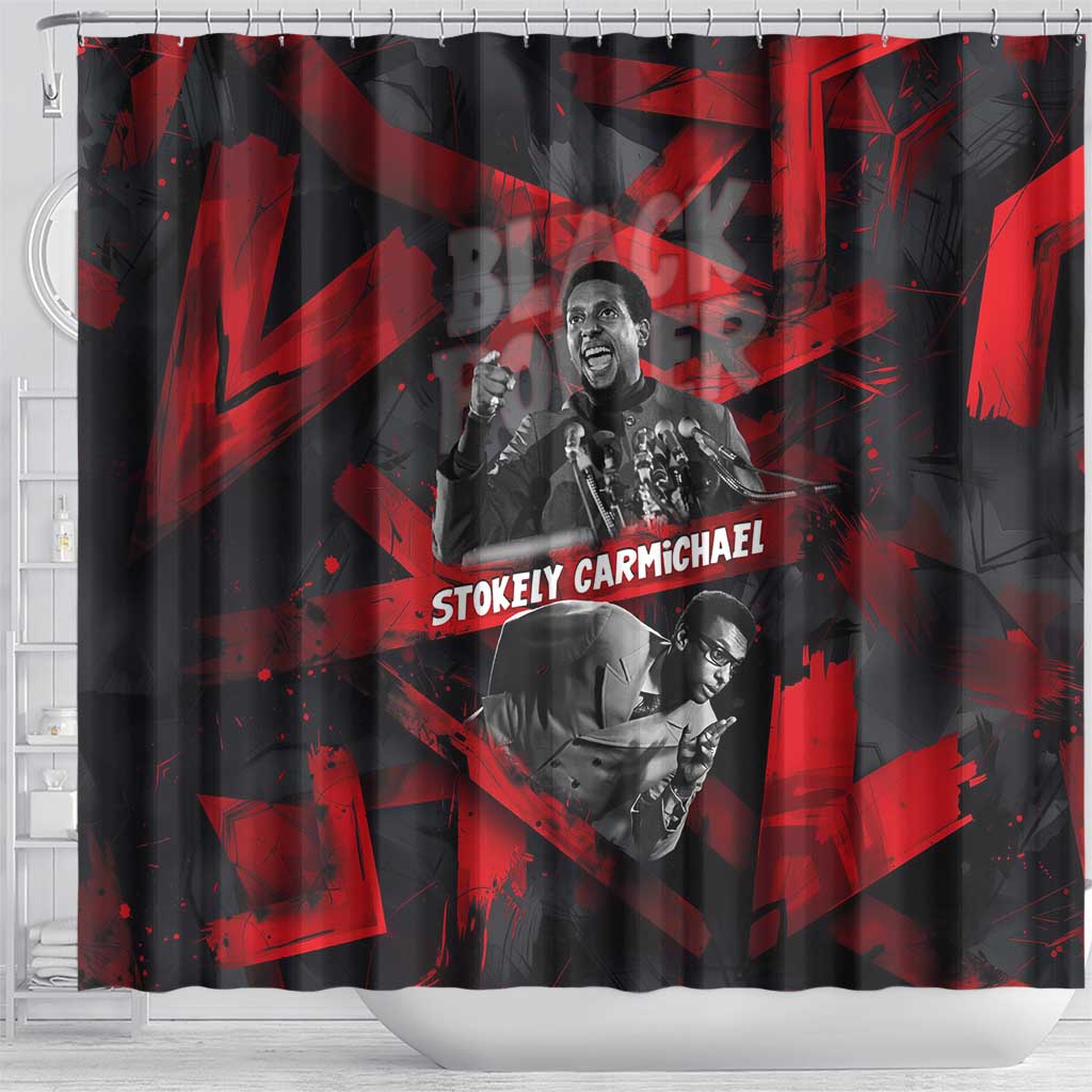 Stokely Carmichael Shower Curtain Graphic Design Black Power Quote Powerful Speech Civil Rights - Wonder Print Shop