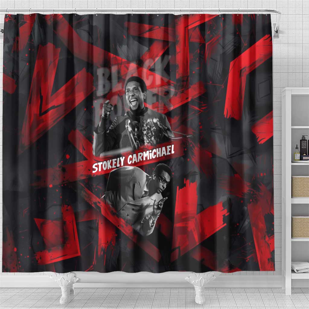 Stokely Carmichael Shower Curtain Graphic Design Black Power Quote Powerful Speech Civil Rights - Wonder Print Shop