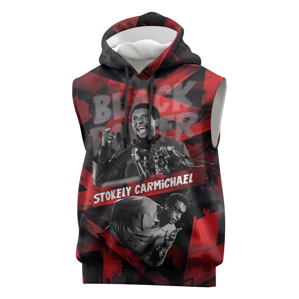 Stokely Carmichael Sleeveless Hoodie Graphic Design Black Power Quote Powerful Speech Civil Rights - Wonder Print Shop
