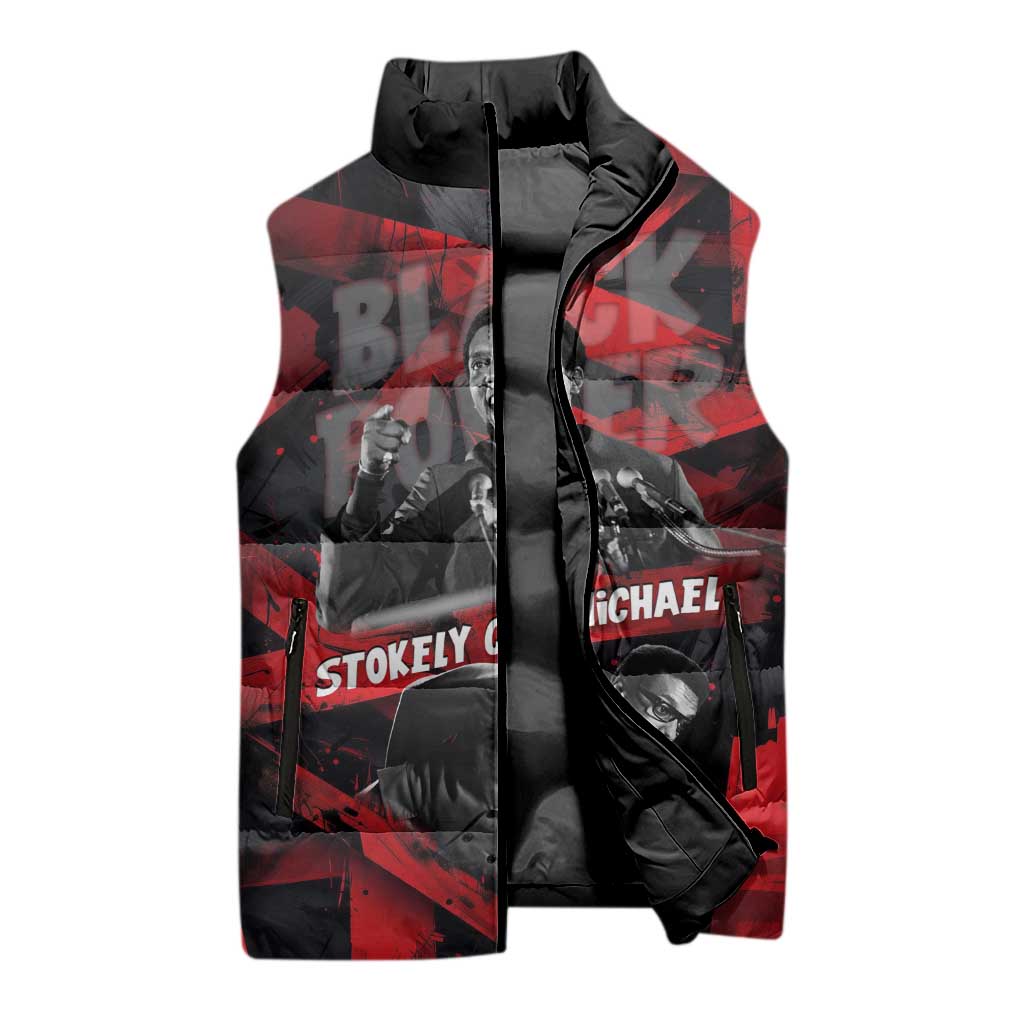 Stokely Carmichael Sleeveless Puffer Jacket Graphic Design Black Power Quote Powerful Speech Civil Rights - Wonder Print Shop