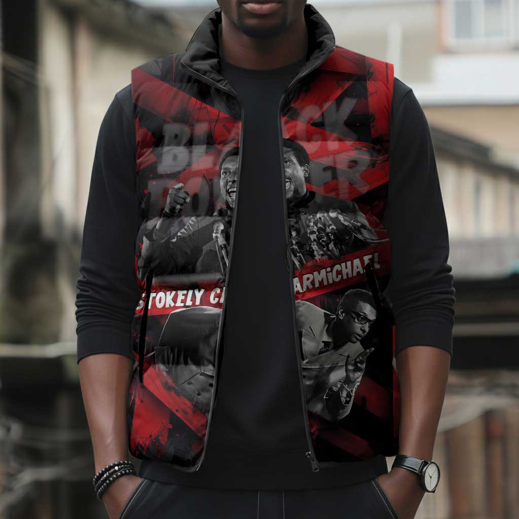 Stokely Carmichael Sleeveless Puffer Jacket Graphic Design Black Power Quote Powerful Speech Civil Rights - Wonder Print Shop