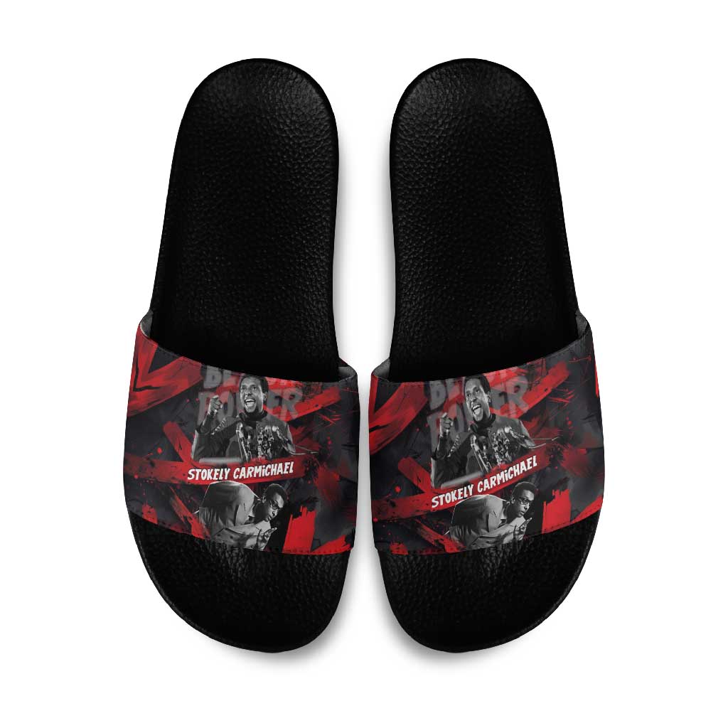Stokely Carmichael Slide Sandals Graphic Design Black Power Quote Powerful Speech Civil Rights - Wonder Print Shop