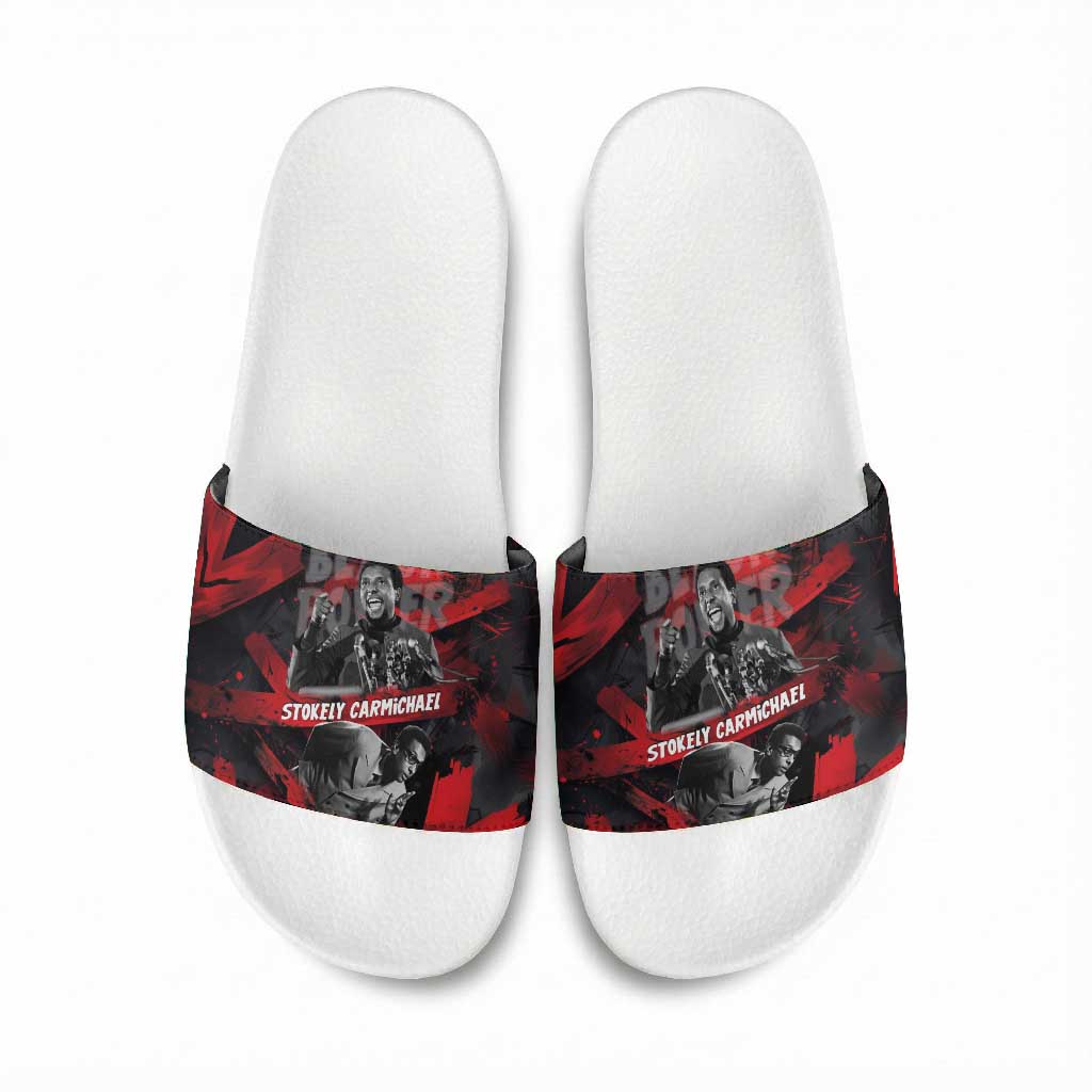 Stokely Carmichael Slide Sandals Graphic Design Black Power Quote Powerful Speech Civil Rights - Wonder Print Shop