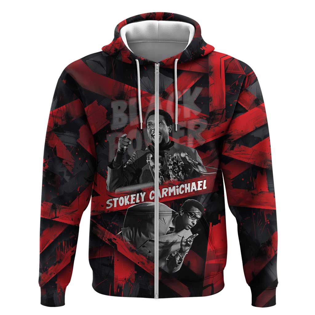Stokely Carmichael Zip Hoodie Graphic Design Black Power Quote Powerful Speech Civil Rights - Wonder Print Shop