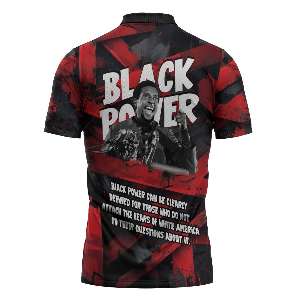 Stokely Carmichael Zipper Polo Shirt Graphic Design Black Power Quote Powerful Speech Civil Rights - Wonder Print Shop