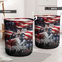 Stokely Carmichael Laundry Basket American Flag Background Black Power Quote Civil Rights Leader Powerful Speech - Wonder Print Shop
