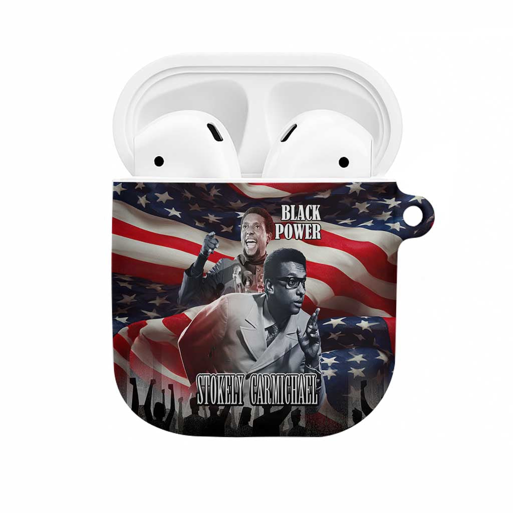 Stokely Carmichael AirPods Case American Flag Background Black Power Quote Civil Rights Leader Powerful Speech - Wonder Print Shop