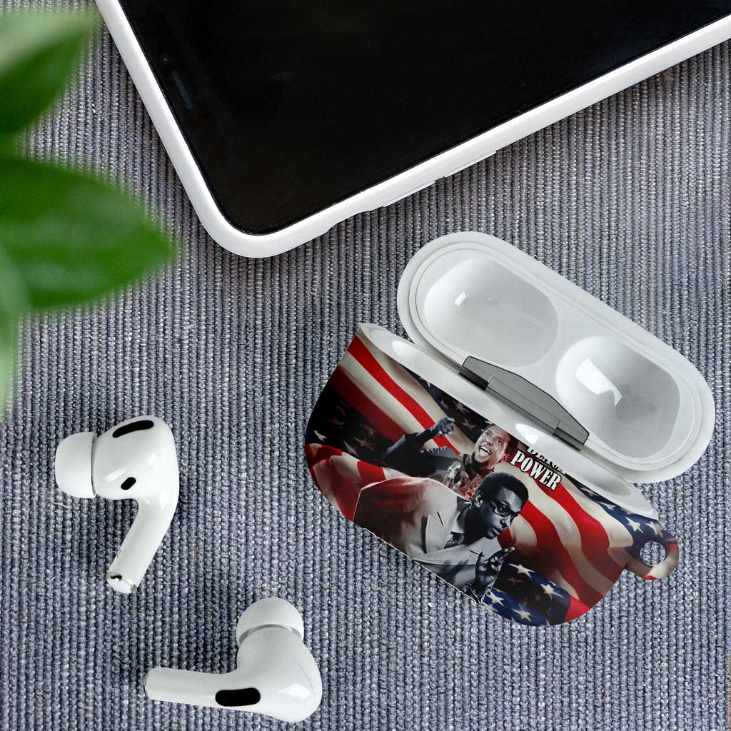 Stokely Carmichael AirPods Case American Flag Background Black Power Quote Civil Rights Leader Powerful Speech - Wonder Print Shop