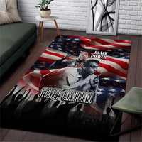 Stokely Carmichael Area Rug American Flag Background Black Power Quote Civil Rights Leader Powerful Speech - Wonder Print Shop